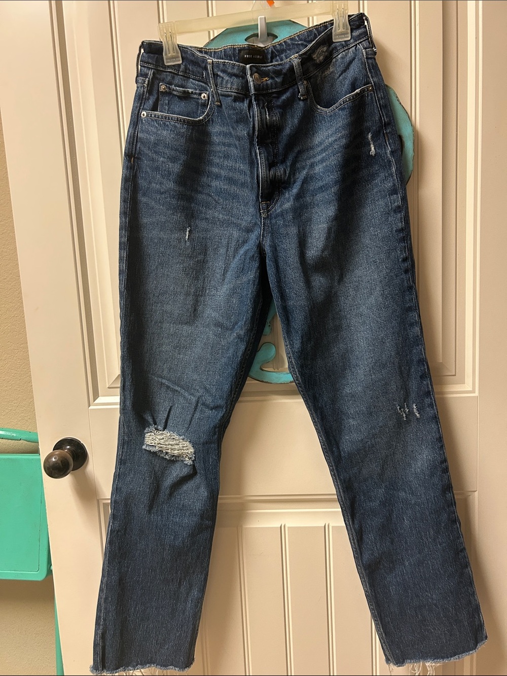 Classic Dark Blue Distressed Women’s Jeans